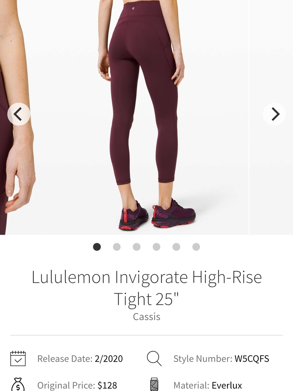 Lululemon Invigorate High-Rise Tight 25" - Cassis